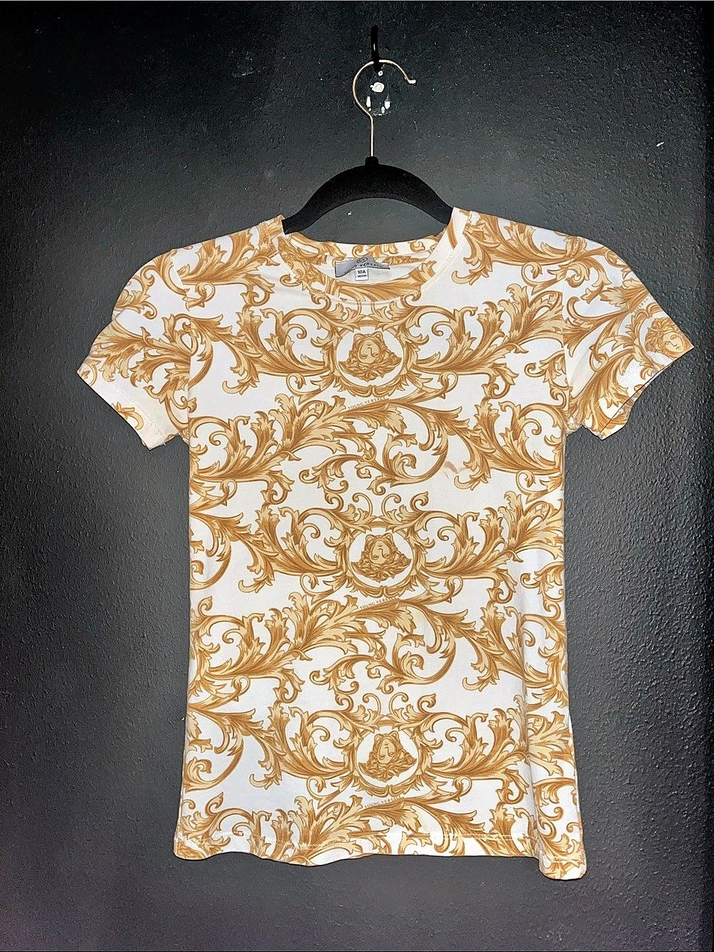 Young Versace Tees - Short Sleeve White Yellow Gold Size 10A